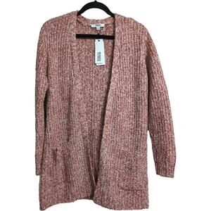 NWT Steve Madden Rust Chunky Knit Open Front Long Sleeve Cardigan Sweater Size S